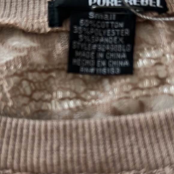 Pure Rebel NWT lace taupe stretchy top - Picture 4 of 4
